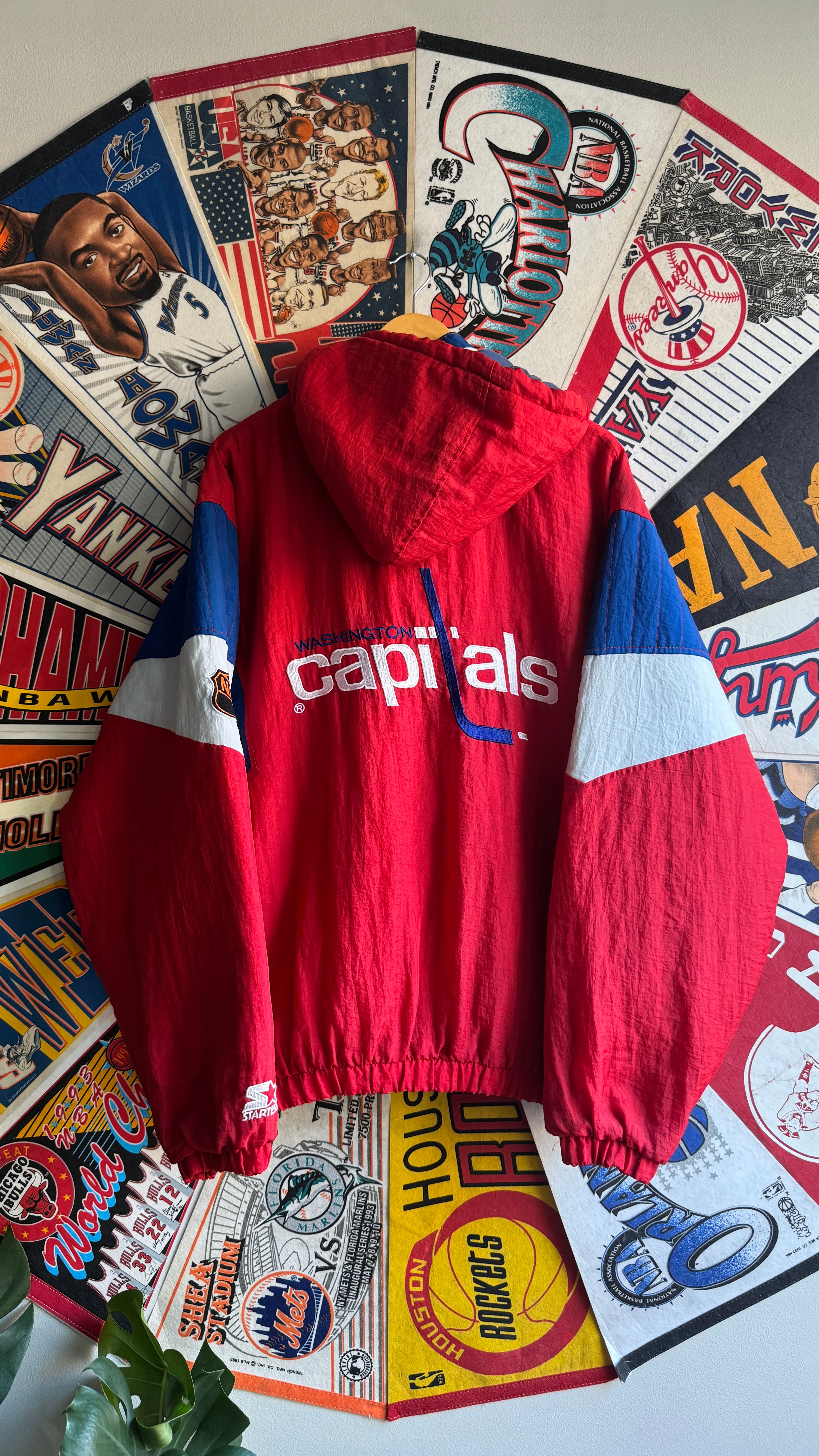 90s Capitals Starter 1/4 Zip Puffer Jacket - XL | Retrospect