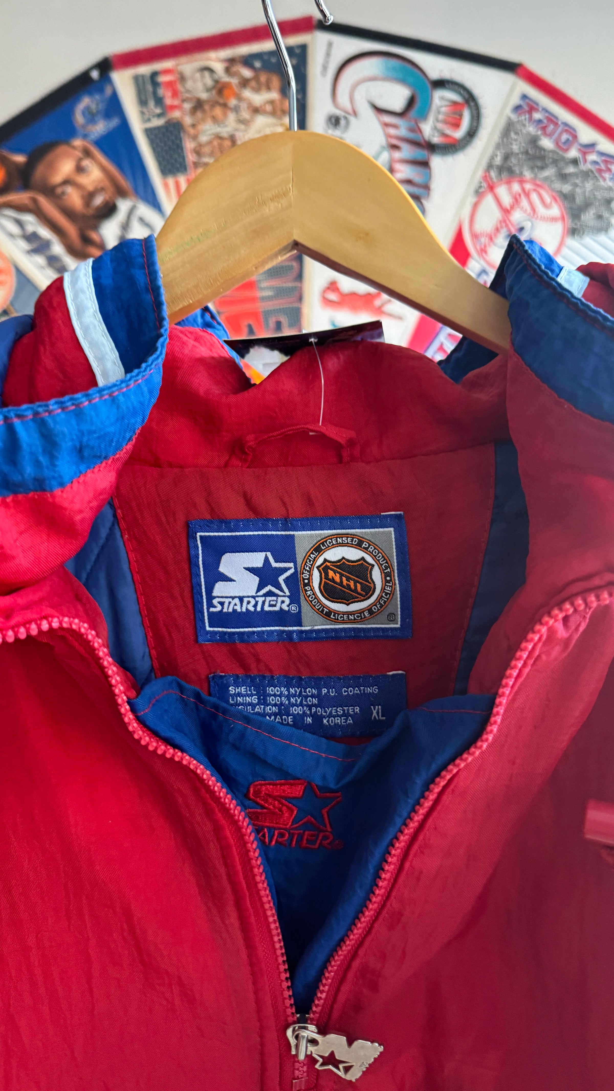 90s Capitals Starter 1/4 Zip Puffer Jacket - XL | Retrospect
